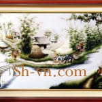 乡村风景画手工刺绣＝可愛的故鄉　05＝SHVN 1105 - 65cm x 85cm (2)